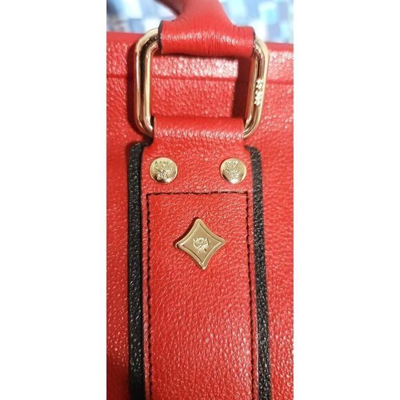 MCM Red Studded Leather Frame Bag and Matching Wallet - Picture 14 of 16